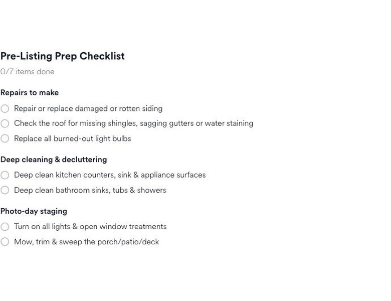 Selling Your Home Checklist